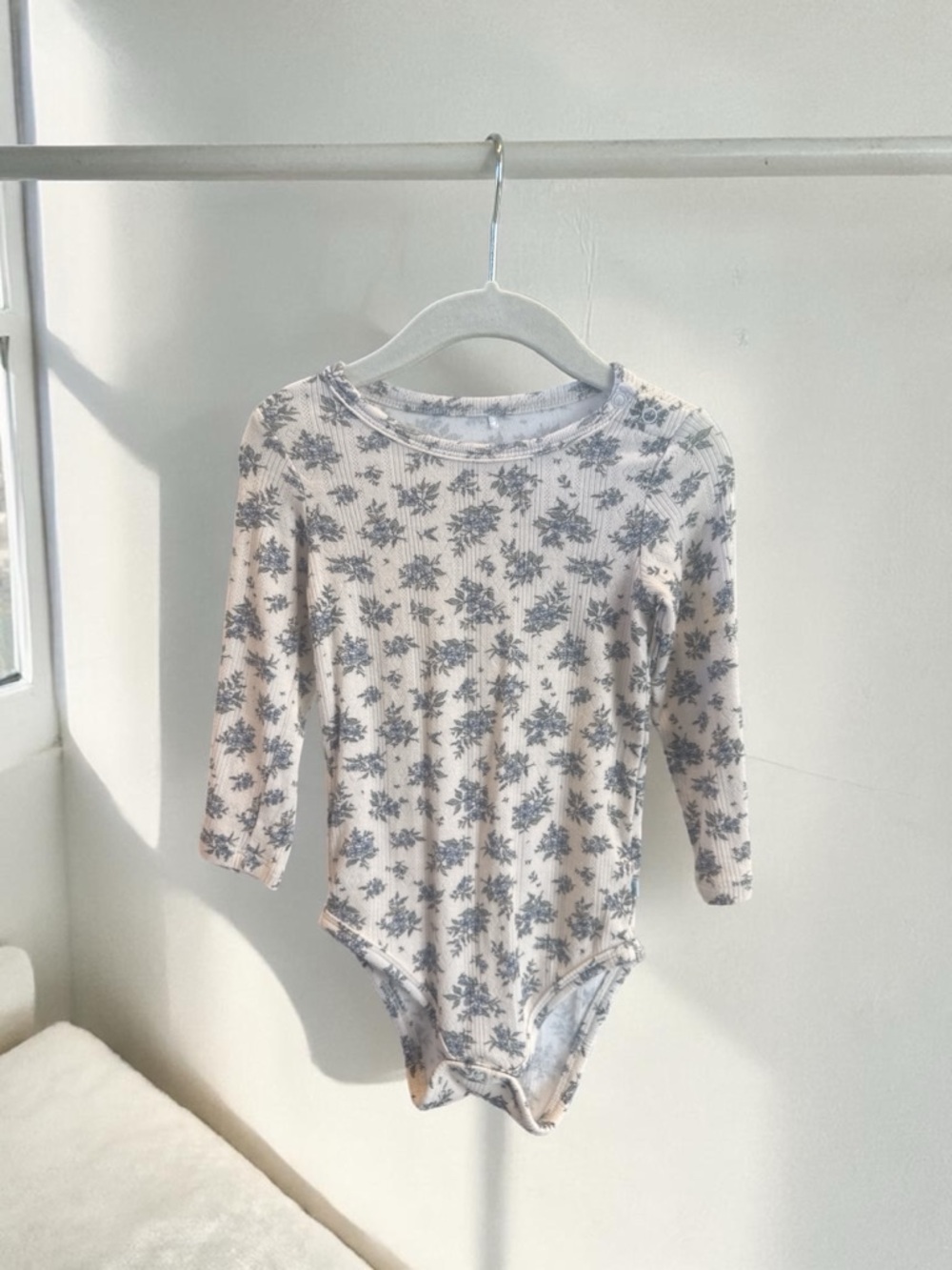 Posh Peanut Esmeralda Pointelle Picot Edge Long Sleeve Bodysuit - 2T